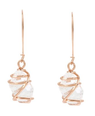 Faux Stone Caged Dangle Earrings