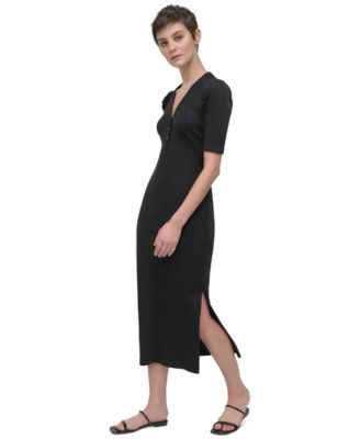 Женское миди-платье Хенли с пышными рукавами от DKNY Jeans