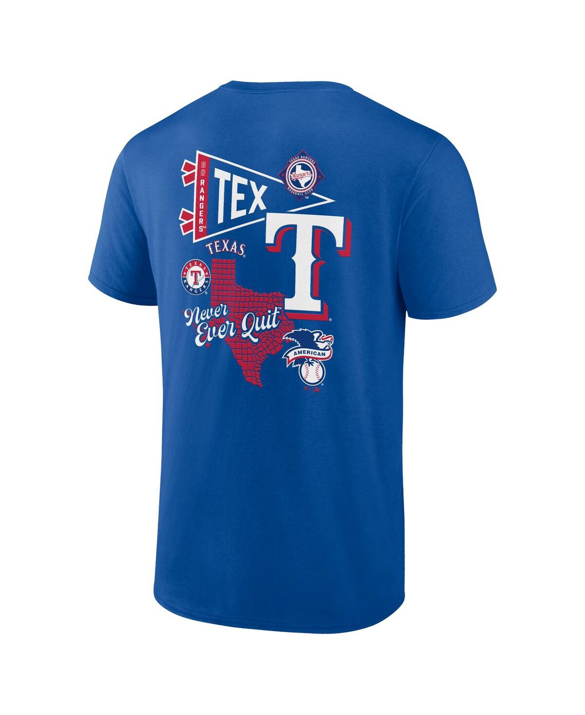 Fanatics Men's Royal Texas Rangers Split Zone T-shirt In Royal