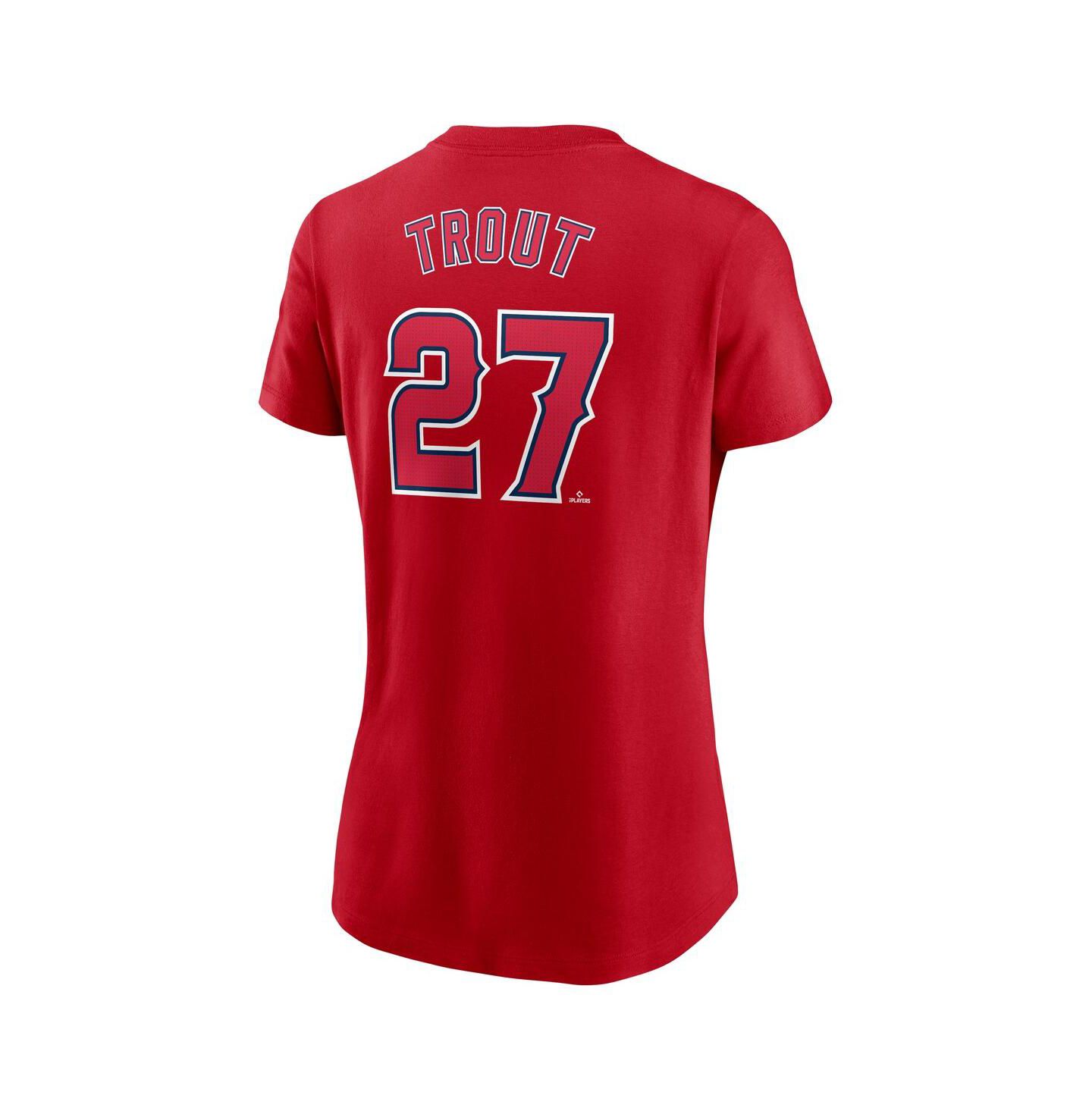Женская футболка Nike Mike Trout Red Los Angeles Angels Fuse Name & Number — фото 3