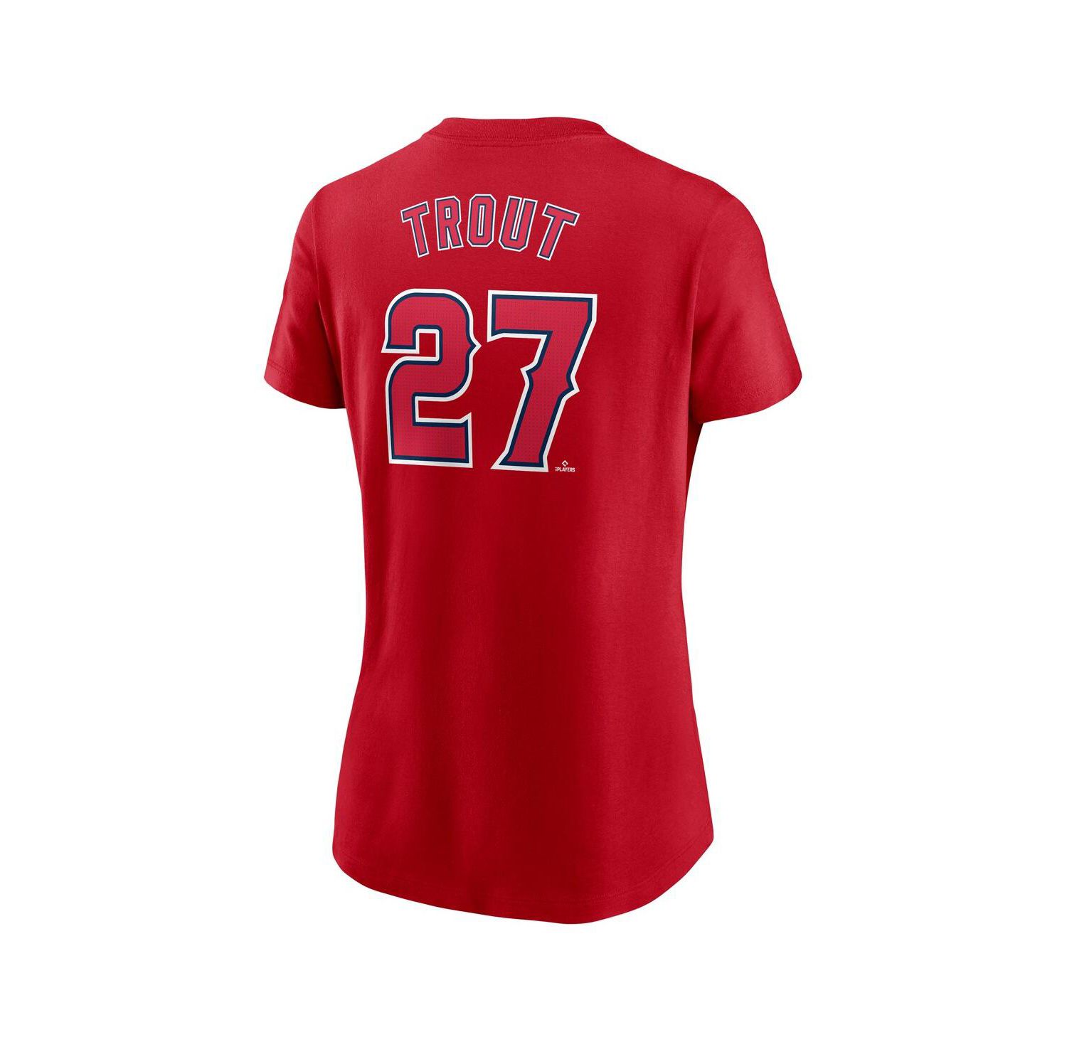 Women's Mike Trout Red Los Angeles Angels Fuse Name & Number T-Shirt