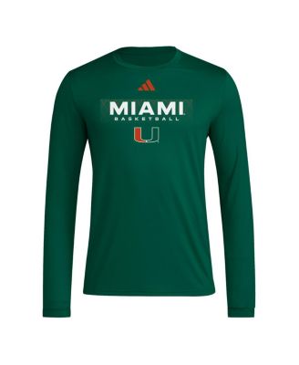 Men's&nbsp;Green Miami Hurricanes Locker On-Court In the Fade Long Sleeve T-Shirt