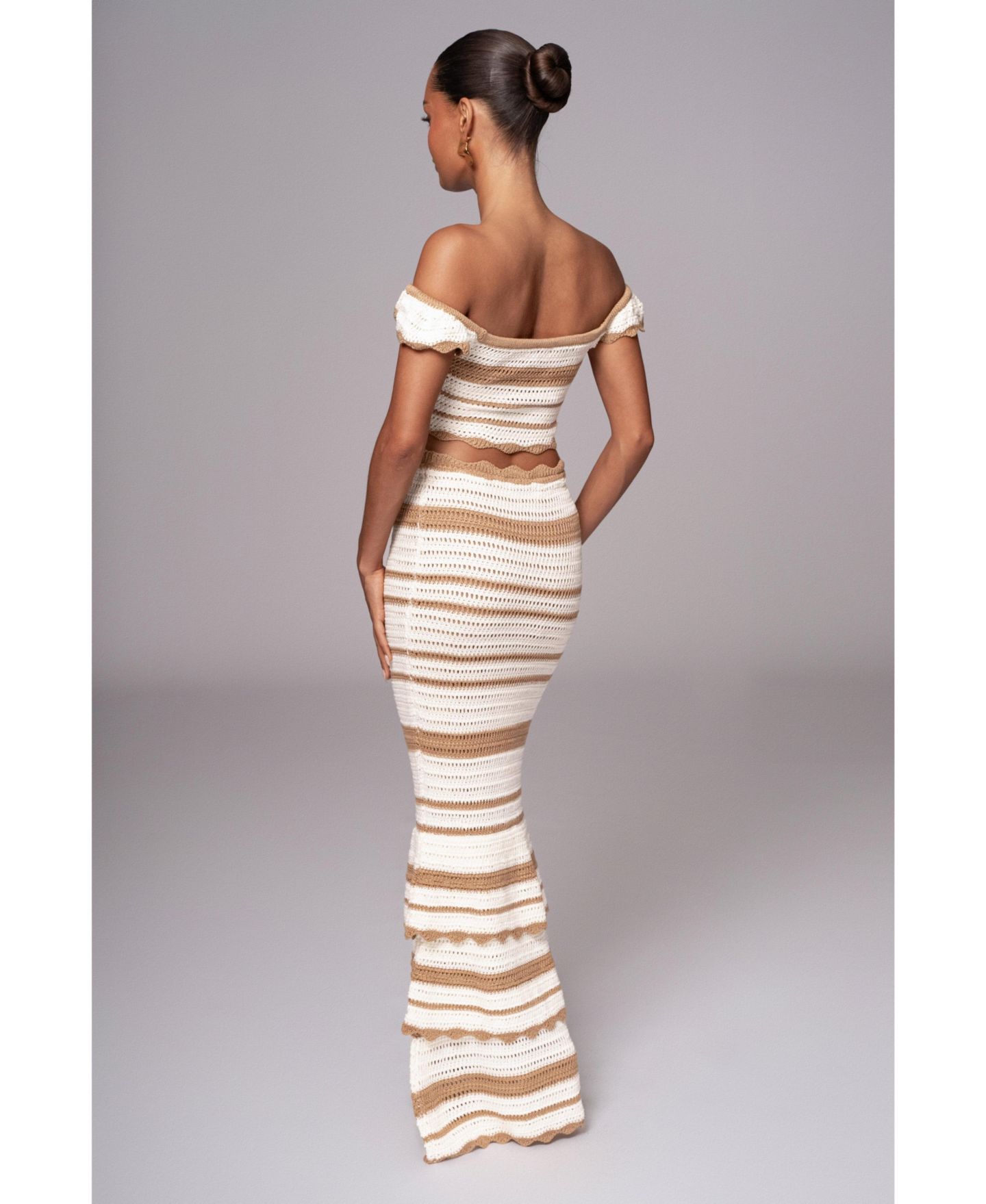 Женский комплект JLUXLABEL Corazon Ruffle Skirt Set, цвет: Бежевый — фото 3