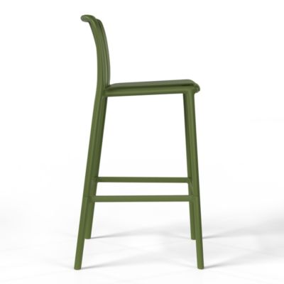 29.5" Outdoor Modern Plastic Patio Bar Height Stools (Set of 2)