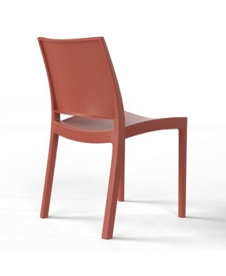 7-Piece Outdoor Rectangular Metal Patio Dining Table Set With Stackable Resin Patio Side Chairs