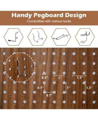 Rotating Pegboard Display with 360&deg; Metal Hinges – Solid Wood Frame for Retail or Home Organization