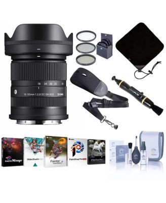 18-50mm f/2.8 DC DN Contemporary Lens for L Mount, Bundle with ProOptic 55mm Filter Kit, Lens Cleaner, Lens Wrap, NS-3 Sling Strap, Cleaning