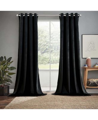Heavyweight Velvet Grommet Curtain Panels (Set of 2), 52" W x 84" L