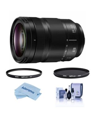 LUMIX S 24-105mm f/4 O.I.S. Lens for L Mount, Bundle with Hoya NXT Plus 77mm UV+CPL Filter Kit, Cleaning Kit, Cleaning Cloth