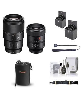 FE 100mm f/2.8 STF GM and FE 90mm f/2.8 Macro G OSS Lens for Sony E, Bundle with 72mm & 62mm Filter Kit, Lens Pouch, Lens Cleaner, Cleaning Kit