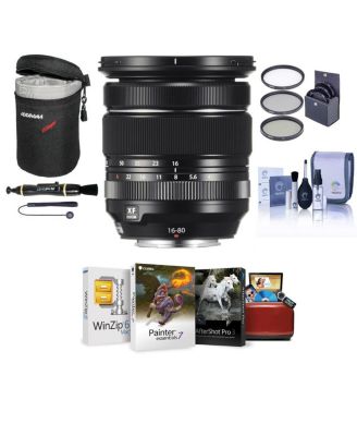 XF 16-80mm f/4.0 R OIS WR Lens, Bundle with ProOptic 72mm UV Filter, Lens Case, Cleaning Kit, Lens Cap Tether,  Lens Cleaner, Mac Software