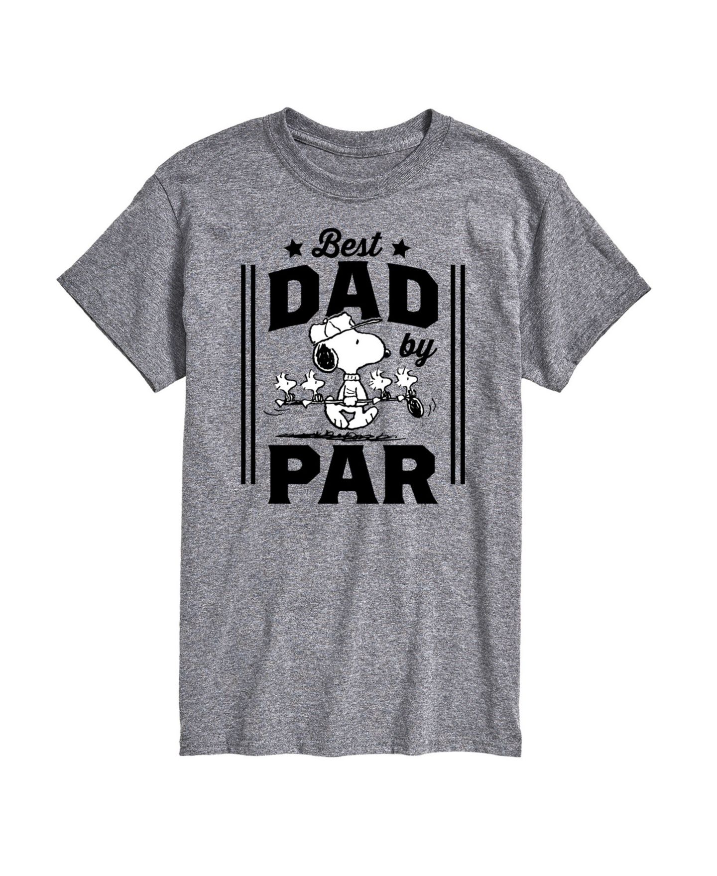 Мужская футболка AIRWAVES Peanuts Snoopy Father's Day Best Dad by Par Short Sleeve, цвет: Серый — фото 1