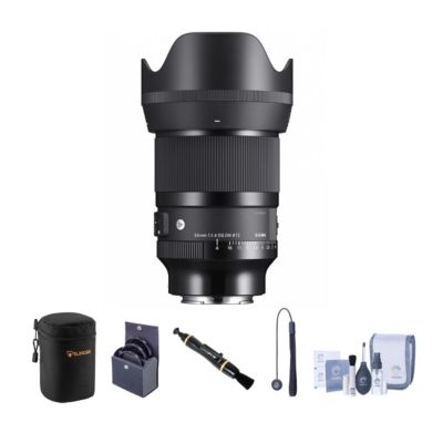 50mm f/1.4 DG DN Art Lens for Sony E Bundle with 72mm Filter Kit, Lens Case, Lens Cleaner, Cleaning Kit, Lens Cap Tether