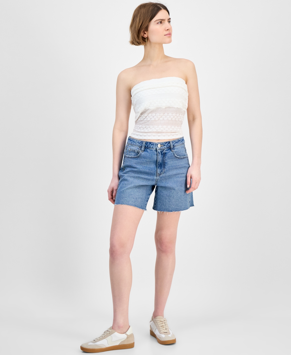 Women's High-Rise Raw-Edge-Hem Shorts, Exclusively at Macy's - Beau Wash