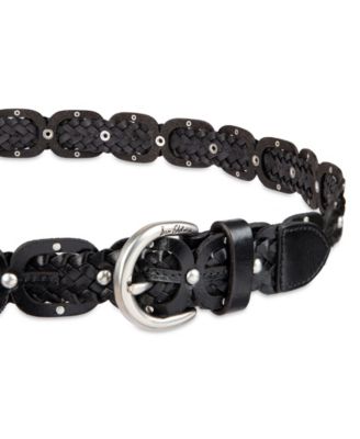 Women's Western Double-E Link Braided Leather Belt