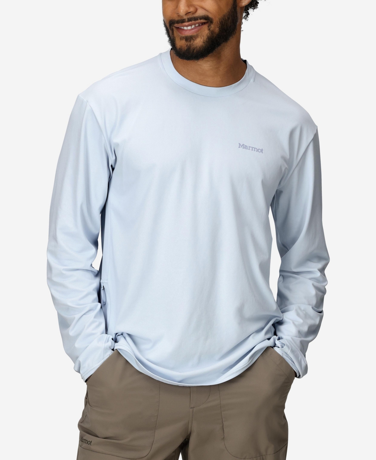 Men's AirExchange Ultraviolet Protection Factor 50 Crew Long Sleeve T-Shirt - Agate green