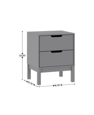 Samuel Kids Double-Drawer Night Stand With Solid Wood Frame