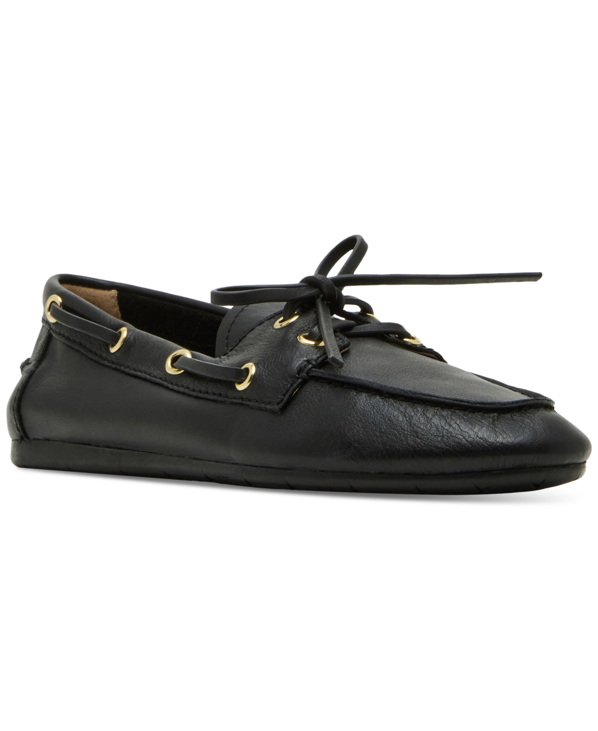 Steve Madden Women's Sag Soft Boat Shoe Loafer Flats In Black