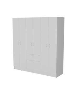 Olin 6-Door Wardrobe with Shelves and Drawer, Multistorage.