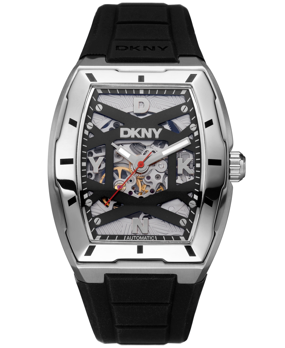 Men's Urban Automatic Black Silicone Strap Watch, 51mm - Black