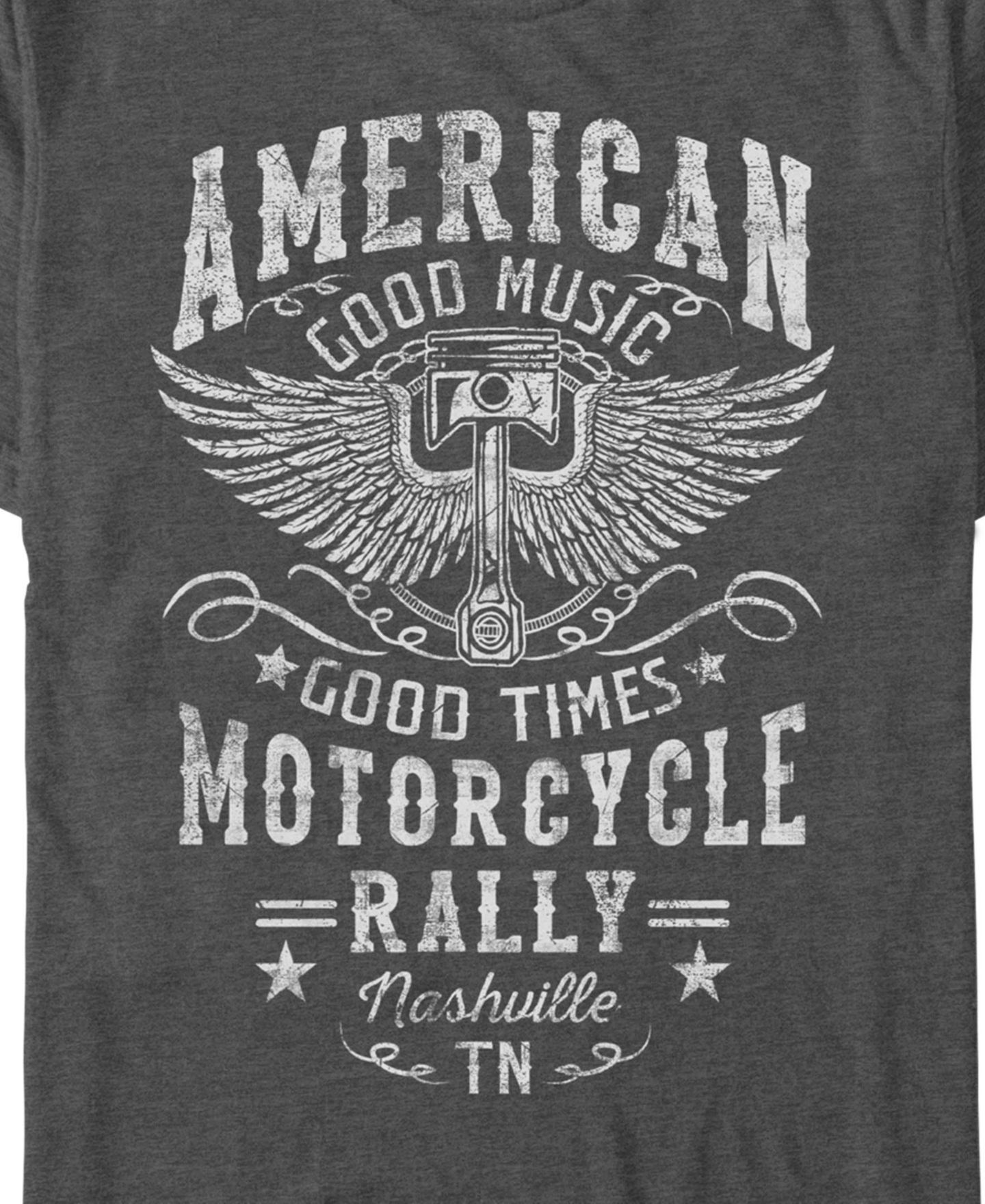 Мужская футболка Generic Additude Motorcycle Rally Short Sleeve, цвет: Угольный меланжевый — фото 3