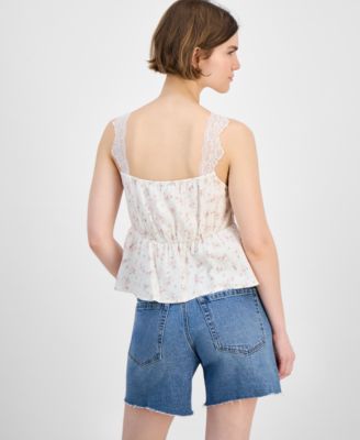 А теперь еще и этот женский топ с баской и кружевной отделкой в цветочек, эксклюзивно представленный в Macy's