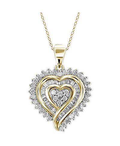 heart diamond necklace gold pendant silver 18k sterling ct main jewelry