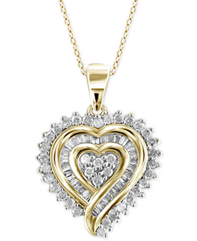 heart diamond necklace gold pendant silver 18k sterling ct main jewelry