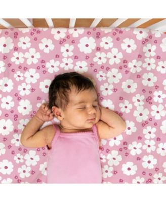 Fitted Crib Sheet Set, Daisy, 4 Pack