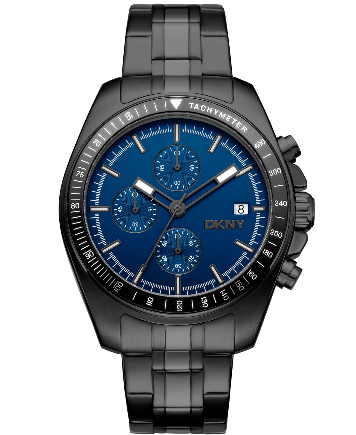 Men's Central Park Chronograph Black Stainless Steel Bracelet Watch, 42mm - Black