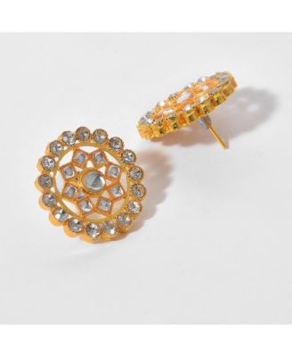 Women's Gold Plated Kundan Beaded Jewellery Set