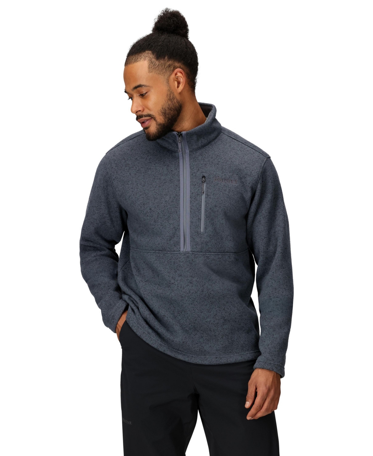 Men's Drop Line Half Zip Sweatshirt - Arctic navy heather
