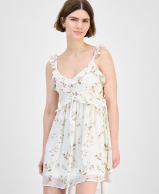 Women's Ruffled Babydoll Mini Dress, Exclusively at Macy's