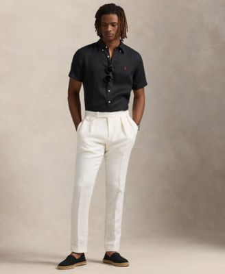 Men's Short-Sleeve Linen Button-Up