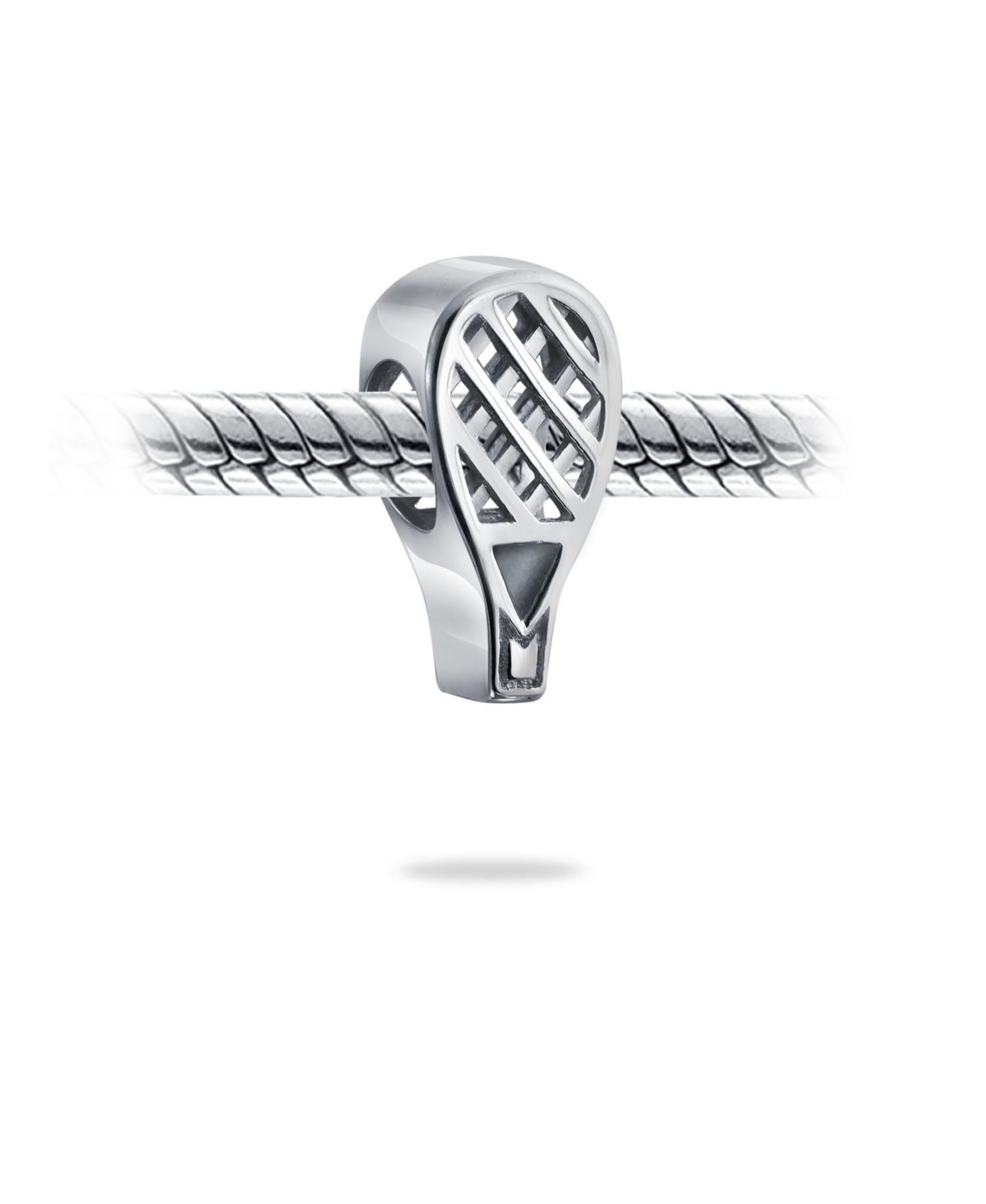 Bling Jewelry Set of 2 Sports Champion Trophy Dangle Tennis Racquet Charm Bead Sterling Silver