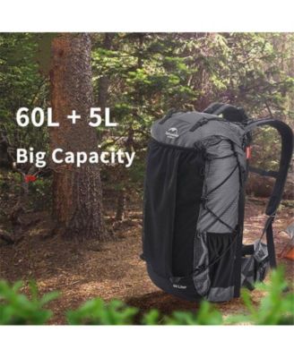 60L+5L Hiking Backpack – Waterproof, Lightweight Mountain Bag with Rain Cover & Shoe Compartment for Camping & Travel
