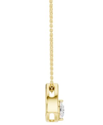 Diamond Tear-Shape Pendant Necklace (1/6 ct. t.w.) in 14k Yellow Gold, 16" + 2" extender