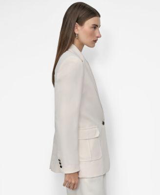 Женский блейзер DKNY из воздушного крепа с отложным воротником и одной пуговицей