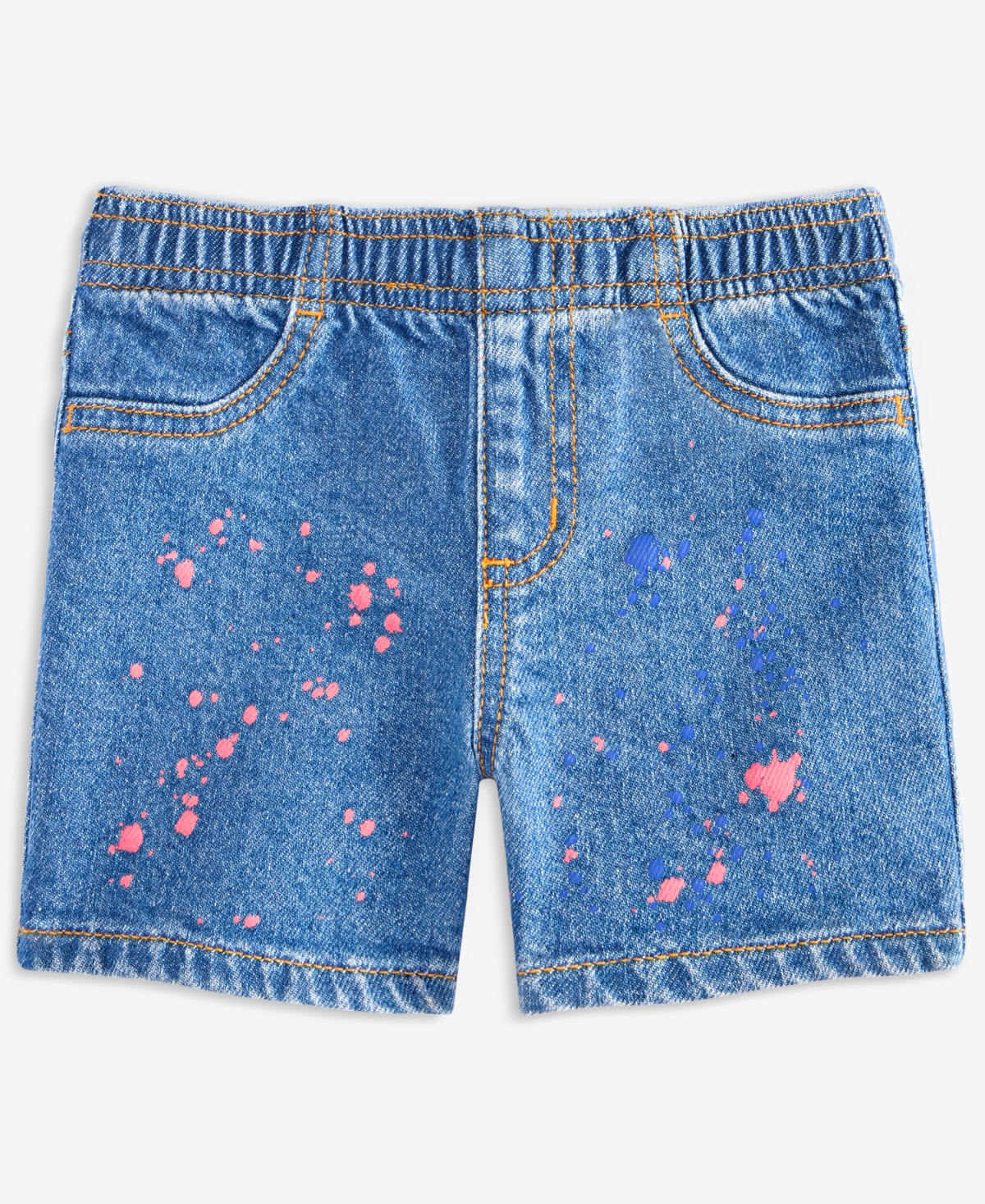 Epic Threads Toddler Girls Splatter Denim Shorts, Exclusively At Macy's