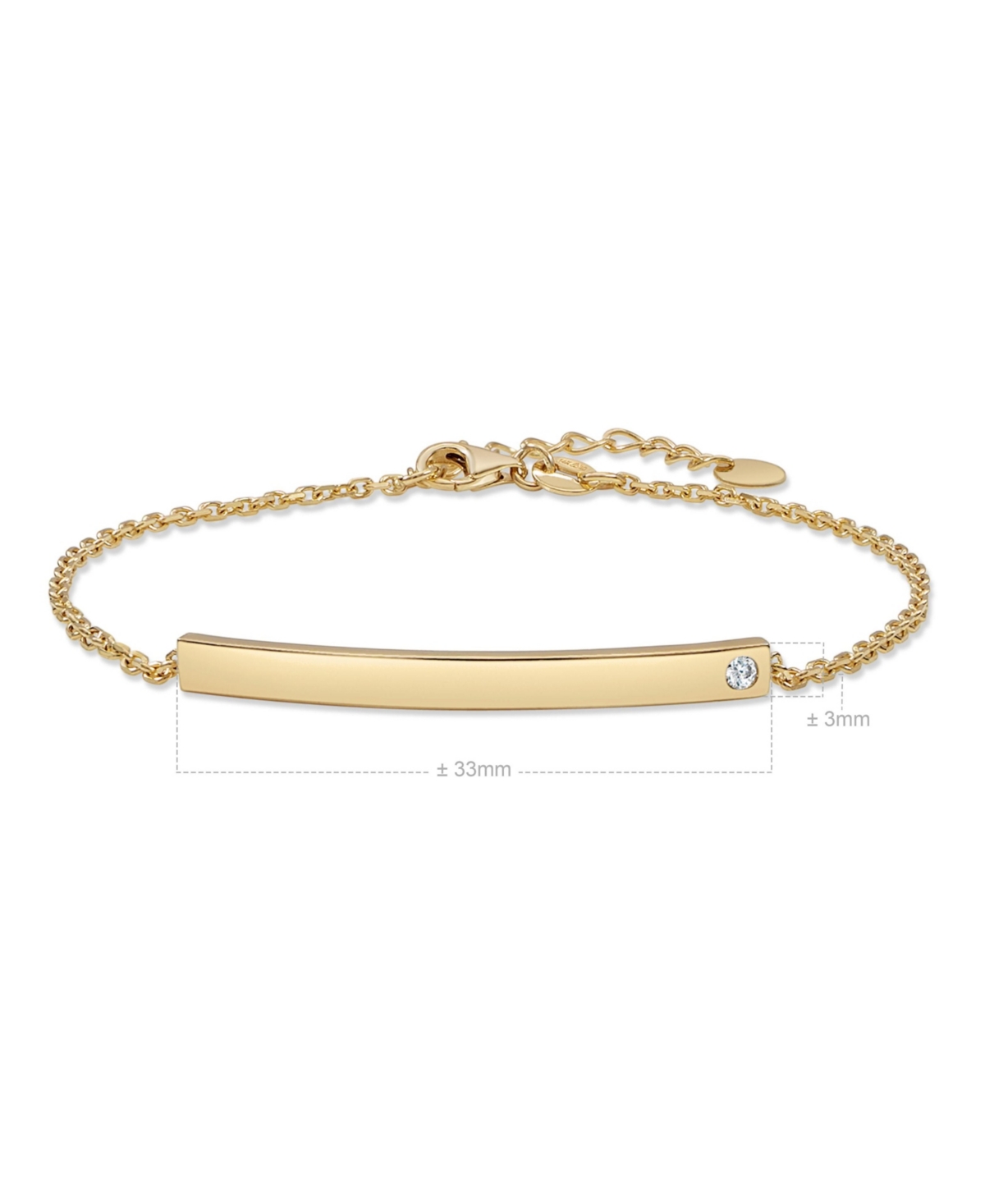 Devata Id Bar Chain Bracelet in 14K Gold, 6.5 in adj to 7.5 in, approx. 3.0 grams.