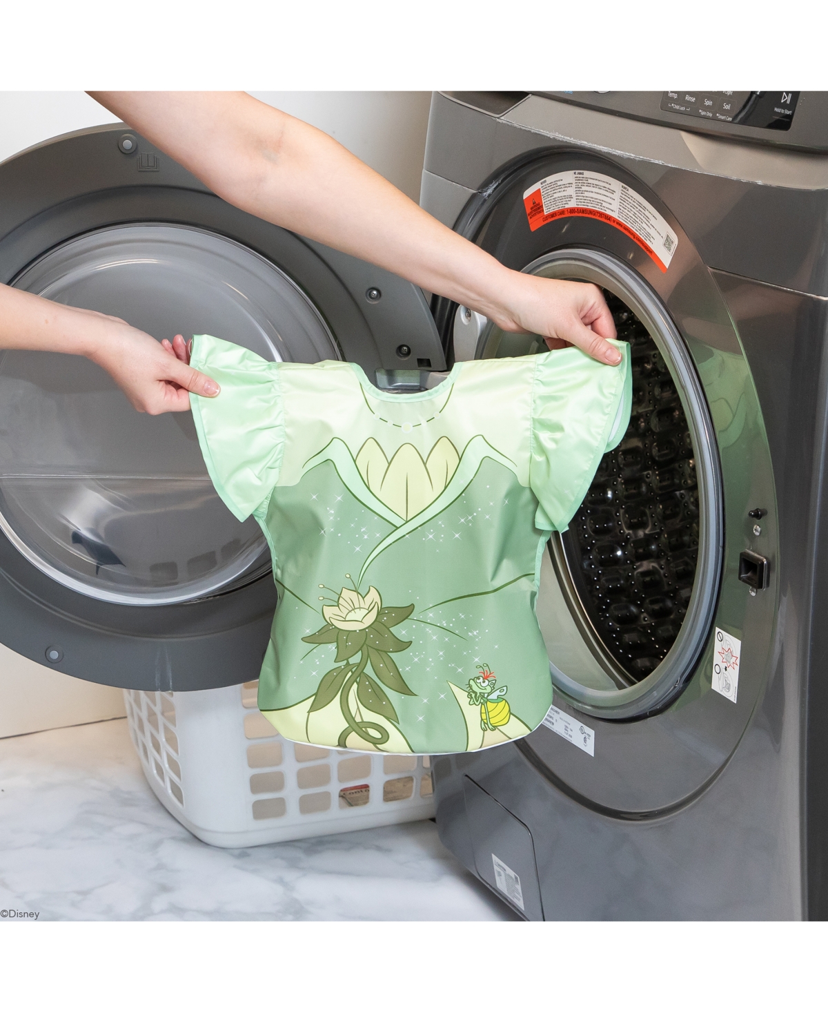 Bumkins Disney Tiana Ruffle Apron Bib In Green