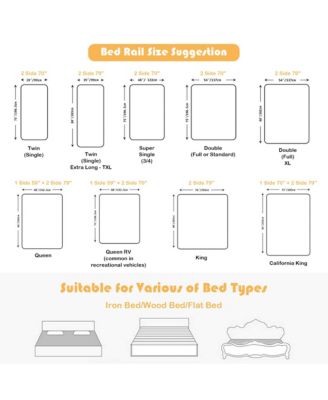 Toddler 69'' Bed Rails Vertical Lifting Bedrail Guard with Lock