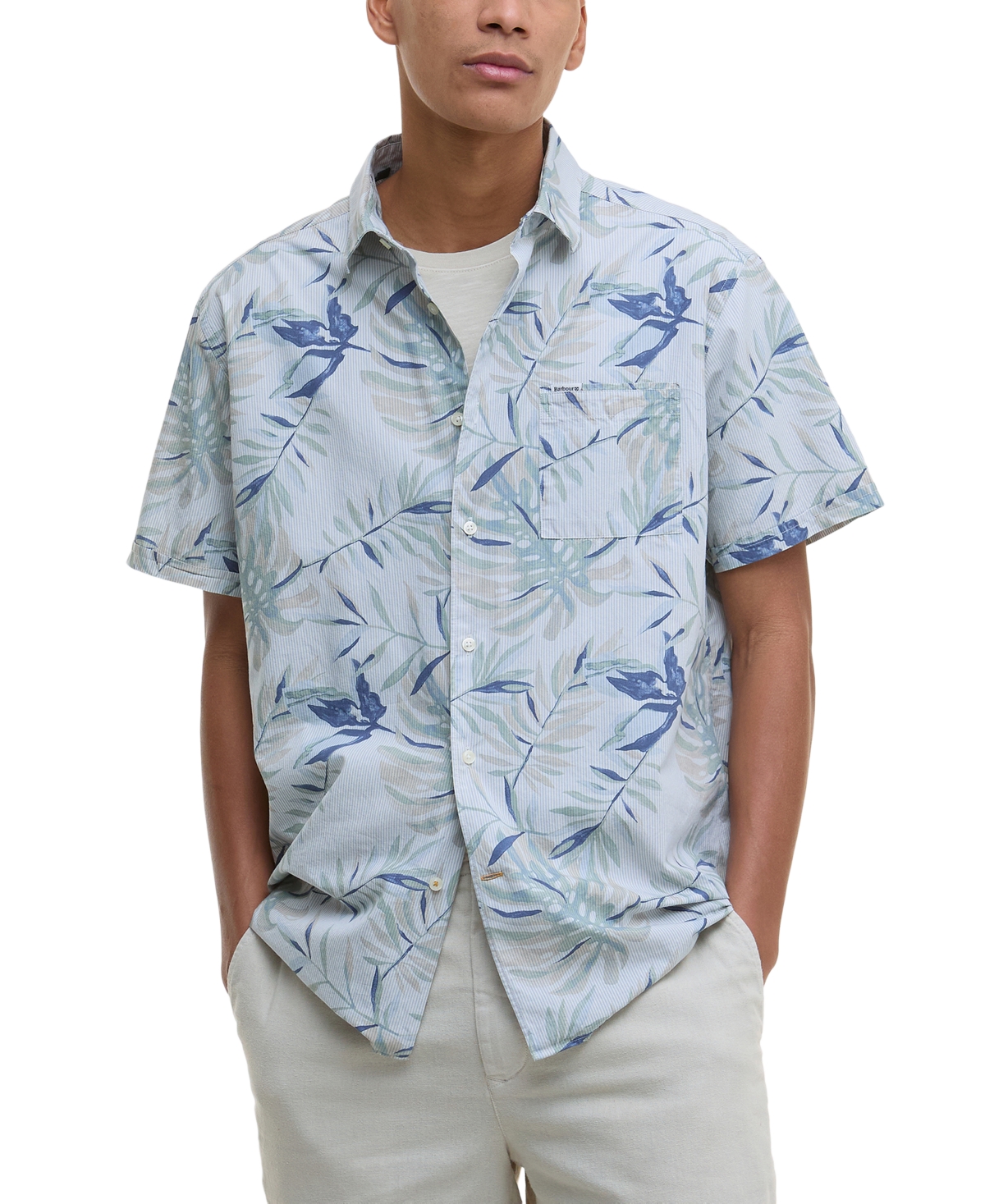 Men's Valleyfield Leaf-Print Shirt - Bleached B