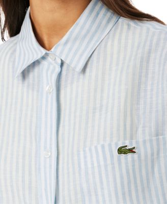 Women's Linen Oversized Striped Shirt