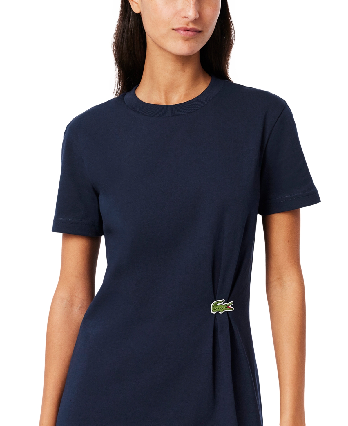 Lacoste Usa Women's Cotton Pleated T-Shirt Dress
