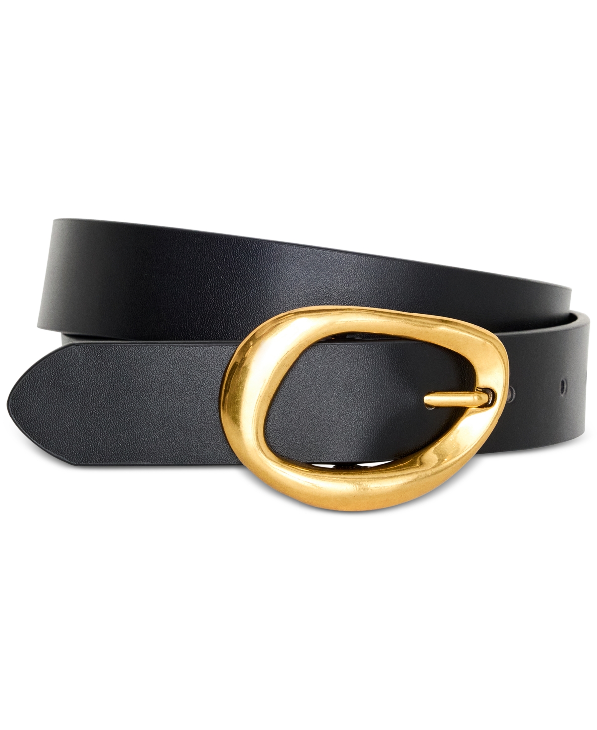 GOOD AMERICAN WOMEN'S CLASSIC FAUX-LEATHER OVAL BUCKLE BELT 