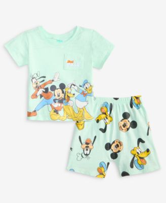 Baby Boys Mickey & Friends Cotton T-Shirt & Shorts, 2 Piece Set