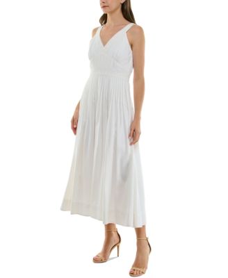 Женское плиссированное платье А-силуэта с V-образным вырезом и кружевной отделкой от Taylor