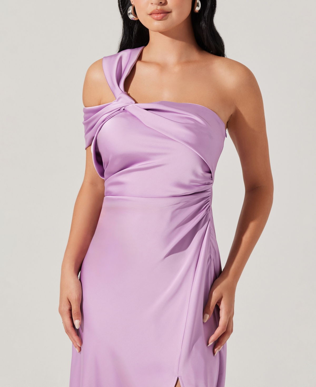 Astr The Label Cersei Satin Midi Dress In Purple