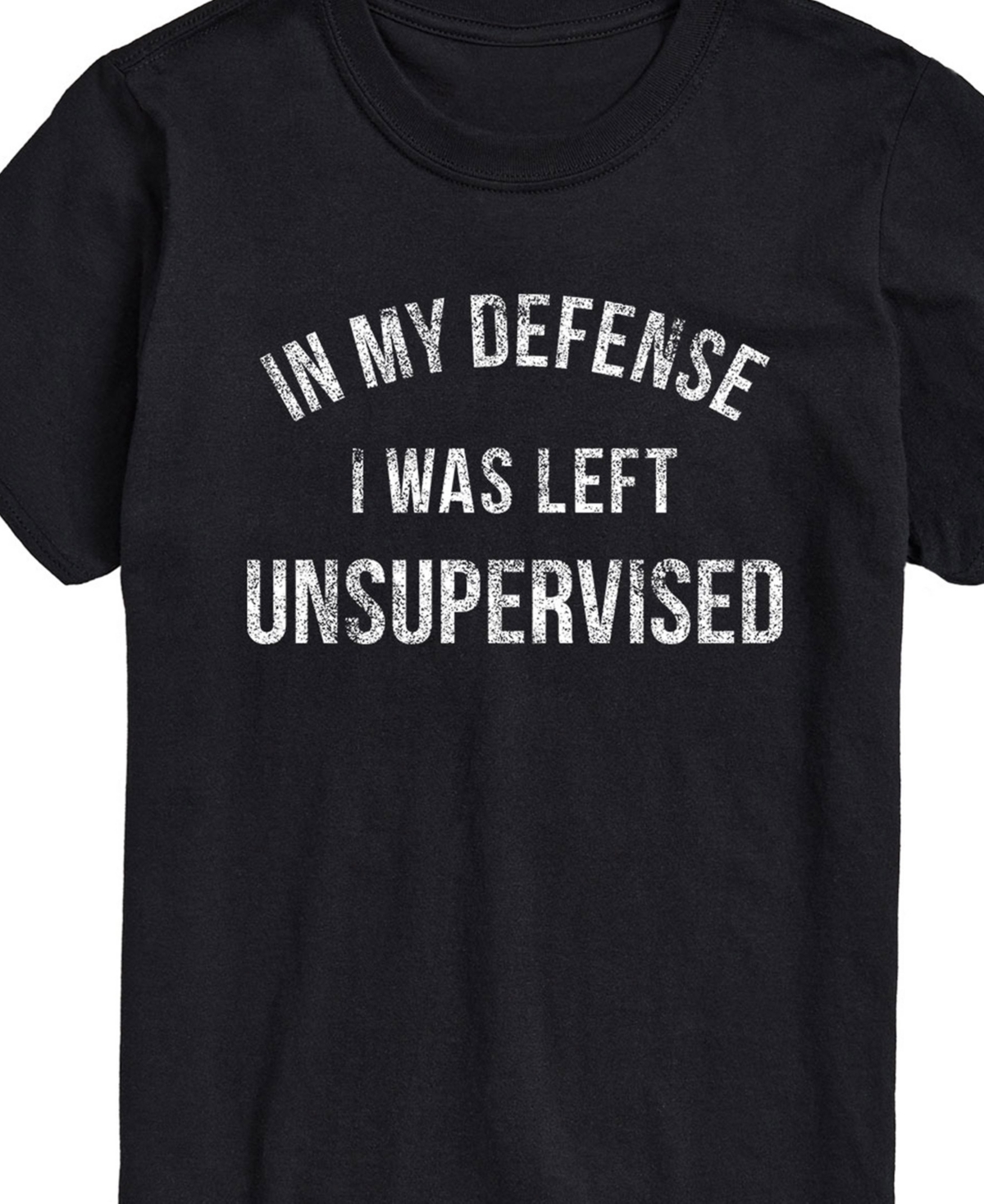 Airwaves Men's In My Defense Left Unsupervised Short Sleeve T-shirt In Black